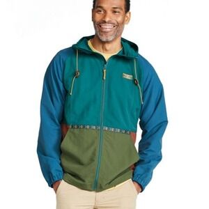 LL Bean Mens Mountain Classic Full Zip Anorak Jacket Multi Color Medium Reg